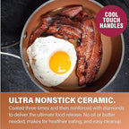 Gotham Steel Hammered Copper 10 Pc Pots and Pans Set Non Stick Cookware Set, Non Toxic Ceramic Cookware Set, Kitchen Cookware Sets with Induction Cookware, Pot and Pan Set, Oven/Dishwasher Safe