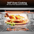 24 Inch Built-in Microwave and Convection Oven Combination, ThermoMate 1.6 Cu. Ft. Wall Oven Microwave Combos, 1000 Watt Power, Sensor Cook, Touch Control LCD Display, Stainless Steel Finish