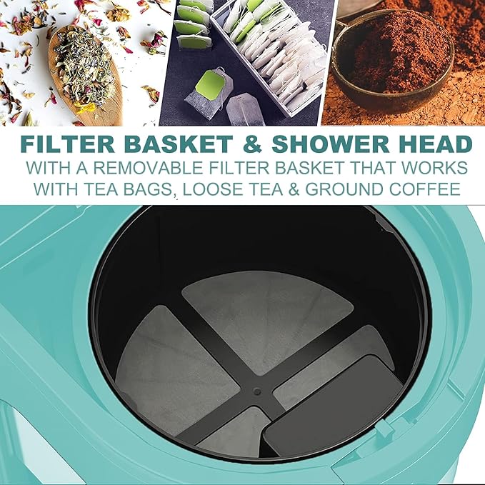 LITIFO Iced Tea Maker and Iced Coffee Maker Brewing System with 2.5-quart Pitcher, sliding strength selector for Taste Customization, Stainless Steel (Green)