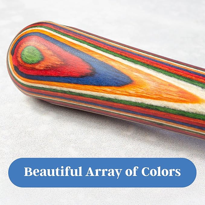 Baltique Marrakesh Collection Wooden Muddler for Cocktails – Colorful Birch Wood Handle with Non-Scratch Head, Perfect for Mojitos, Old Fashioneds & Home Bartending