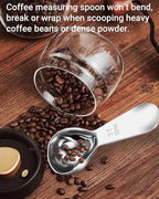 Coffee Scoop 30ml 2PCS, 2 Tablespoon Measuring Spoons, Ergonomics Design Coffee Scooper Stainless Steel Manufacture，Coffee Scoop for Ground Coffee Protein Powder Sugar Cereal (Silver, 2 tbsp-30ml)