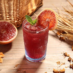 6pcs Vintage Drinking Glasses Set, 12 oz Glass Cups, Embossed Ribbed Glassware Water Tumblers for Cocktail, Water, Juice, Beer, Whiskey