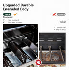 5 Burner Griddle Grill Combo, 2 in 1 Propane Gas BBQ Grill with Porcelain-Enameled Cast Iron Grates & Pan, Outdoor Flat Top Griddle, 695 Sq. In. Propane Barbecue Grill for Patio Backyard Balcony