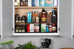 Pull Out Cabinet Organizer for Spices, Cans - Heavy Duty with Lifetime Limited Warranty- Pull Out Spice Rack- Cabinet Pull Out Shelf for Cans,Dishes, Etc, 20-3/8"Wx 10-1/2"D x 2-3/4” H, Black