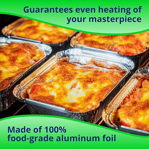 IDL Packaging Half-Size Aluminum Steam Table Pans with Lids - Deep, 13" x 11" x 3" (Pack of 10) - Disposable Foil Pan for Grilling, Roasting, BBQ, Cooking, Baking, Freezing