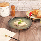 Ceramic Dinner Plates lunch plate Set of 4, for buffet, Steak, Bread, Risotto, Pasta, Salad- Microwave and Dishwasher Safe, Scratch Resistant durable, 10 IN Black