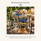 MACKENZIE-CHILDS Stemmed Wine Glass, Decorative Glassware, 16 Ounces, Blue-and-White Royal Check