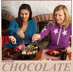 Lallisa Electric Fondue Pot Set, Chocolate Fondue Kit, Electric Fondue Maker, detachable Serving Trays with 4 Roasting Forks, gift Set for Date Night House Warming Melting Parties(Black)