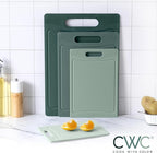 COOK WITH COLOR Non-Slip Cutting Board Set – Kitchen Essentials with Easy Grip Handle for Meat, Veggies, and Fruits, 4 Cutting Boards, Mint