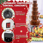 Commercial Chocolate Fountain, 6 Tiers 19 lb Capacity Large Commercial Hot Chocolate Fondue Tower Stainless Steel Chocolate Melting Heating Machine for Nacho Cheese Liqueurs Party Wedding