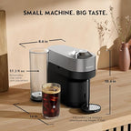 Nespresso Vertuo Pop+ Deluxe Coffee and Espresso Maker by Breville with Milk Frother, Titan