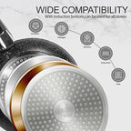 21PCS ceramic cookware set,Nonstick ceramic pan, Removable Handle pots and pans set, Stackable Pan Set, Ceramic Nonstick Pan Pots and Pans Set Non Stick(Black)