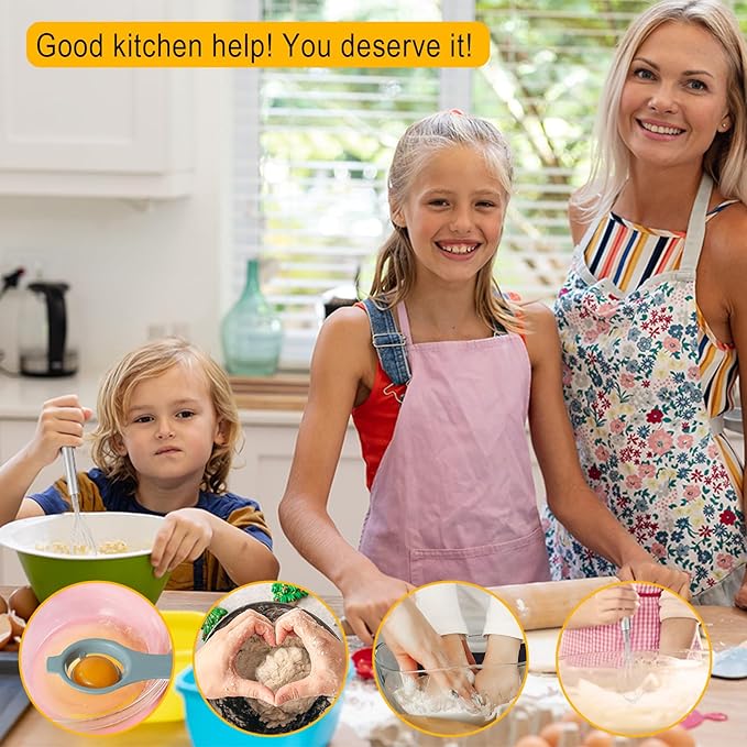 3-Piece Whisk Set with Yolk Separator - Semi-Auto & Manual Cooking Whisks for Baking Mixing, Egg Foaming | Stainless Steel Beating Tools with Ergonomic Handles (3PC Kitchen Gadgets)