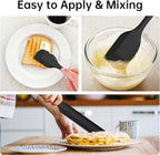 Barsone 4-Piece Silicone Spatula Set（ Heat Resistant 446°F Food Grade BPA Free, Nonstick Cookware Safe Dishwasher Safe Kitchen Tools for Baking, Cooking, Stirring, Black）