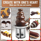 Chocolate Fountain, 4 Tier Chocolate Fondue Fountain Electric Melting Machine for Parties, Nacho Cheese, Ranch, Sauce, Wedding, Chocolate Fountain Machine with 4pcs Stainless Steel Forks(4 LB)