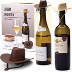 Monkey Business Howdy - 2-Pack Cowboy Hat Wine Stoppers – Fun Silicone Bottle Stoppers Keep Wine Fresh – Novelty Kitchen Gadgets & Cute Wine Accessories
