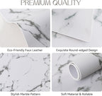 Romanstile Vinyl Placemats Set of 8-12 X 18 Inch - Heat Resistant Place Mats 100% Waterproof Oilproof Wipeable Reversible Faux Leather Table Mats for Kitchen/Dining/Party/Outdoor, Marble