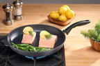 Swiss Diamond 12.5 Inch Frying Pan Nonstick Diamond Frying Pan, Aluminum Coated Skillet, Dishwasher Safe and Oven Safe Fry Pans with Stainless Steel Handle, Grey