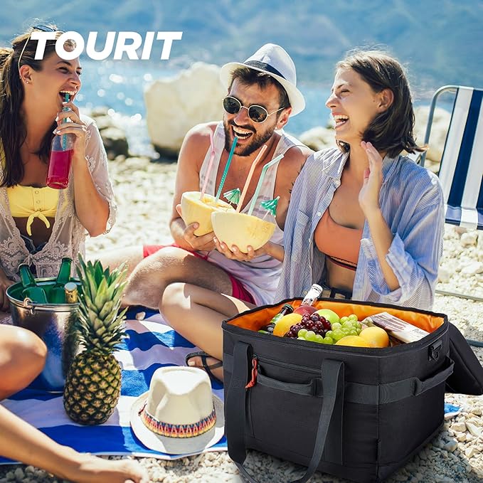 TOURIT Cooler Bag 48/60 Cans Insulated Soft Cooler Large Collapsible Cooler Bag 32/40L Lunch Coolers for Picnic, Beach, Work, Trip