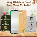 Titanium Cutting Board – 16x11” Stainless Steel Chopping Board, Medical-Grade, Dishwasher Safe, for Vegetables & Meat