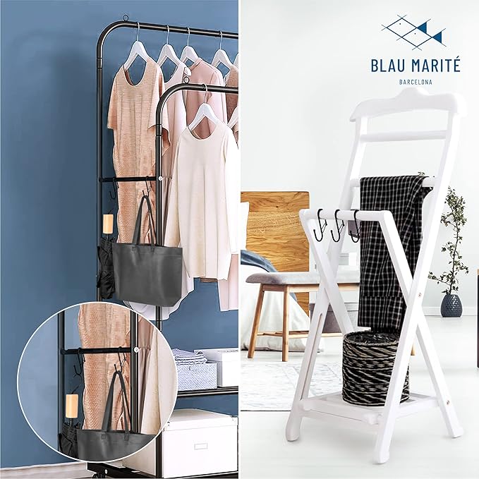 6 S-Shaped Hooks with Anti-Fall System. Anti Drop S-Shaped Hook with Safety Buckle to Prevent Falls. Heavy Duty. (Black, 4in Long (Diameter Rod<1.2in))