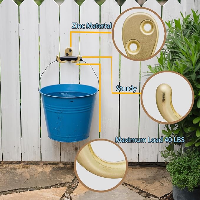 Coat Hooks Wall Hooks for hanging - 15 pack Gold Double Prong Hook Wall Mounted - Great for Living Room, Bedroom, bathroom, Closet for Coat, Bag, Towel, Hat, Key, Cup, Heavy-Duty, Easy to Install