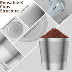 1 Pack Reusable K Cup Coffee Pods, Stainless Steel Refillable K Cup Coffee Filters for Keurig 1.0 and 2.0 Coffee Makers