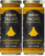 Mina Tagine Moroccan Chicken Simmer Sauce, 12 oz - Classic Ginger Saffron Made with Turmeric, Lemon & Olive Oil, Tagine Seasoning, Chicken Sauce, Garlic Sauce, Moroccan Spices (Pack of 2)