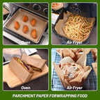 WMKGG 200Pcs Unbleached Parchment Paper for Baking, 12 x 16 Inch Precut Heavy Duty Parchment Paper Sheets for Cooking, Grilling, Air Fryer and Oven