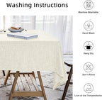 Waterproof Cotton Linen Thick Tablecloths Rectangle Dining Table Cloth, Wipe Clean & Water Resistant Table Cover for Kitchen Party and Banquets, Washable（54"x144" Length） Beige