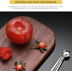 4 Pcs Tomato Corer Tool Strawberry Corer Tool Stainless Steel Strawberry Huller Tool Fruit Vegetable Baller Practical Kitchen Tool