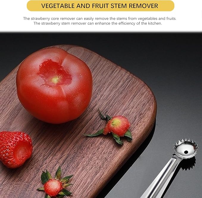 4 Pcs Tomato Corer Tool Strawberry Corer Tool Stainless Steel Strawberry Huller Tool Fruit Vegetable Baller Practical Kitchen Tool