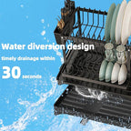 Dish Drying Rack, Stainless Steel Dish Rack, 2-Tier Kitchen Organizers for Dishes, Knives, Cups, Cutting Boards, Detachable Large Capacity Dish Drainer Organizer & Space-Saving Utensil Holder