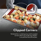 New Star Foodservice Commercial 18-Gauge Aluminum Sheet Pan & Silicone Baking Mat Set, 9 x 13 inch (Quarter Size)
