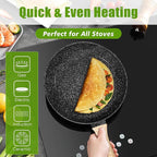 VOTTGO 19 Pcs Pots and Pans Set Non Stick, Black Granite Induction Cookware Set, Non Toxic Healthy RV Kitchen Cooking Set with Silicone Tools and Pot Protectors, PFOA PFOS PFAS Free