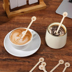 200 Pcs Coffee Stir Stirrers, 5.9 Inch Natural Wooden Coffee Mixer Stick With Round Ends Swizzle Drink Sticks Disposable Stir Sticks for Coffee Cocktails Milk Tea Honey Hot Chocolate