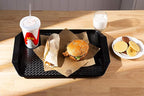 Plastic Fast Food Serving Tray,16.95 by 11.82-Inch,Set of 12 (Black)