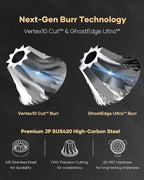 Cocinare ESSENCE GO B38 Ultra Manual Coffee Grinder – with Carrying Case Hand Grinder Capacity 30g, GhostEdge Ultra Burr & 80 Grind Settings, Perfect for Pour-over, Espresso, Cold Brew (Pink)