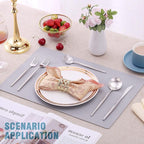 Lemeya Matte Silverware Set for 8,Modern Stainless Steel Brushed Cutlery Set,40-Pieces Heavy Duty Flatware Set,Knives Spoons and Forks Set Utensils Set, Satin Finish, Dishwasher Safe