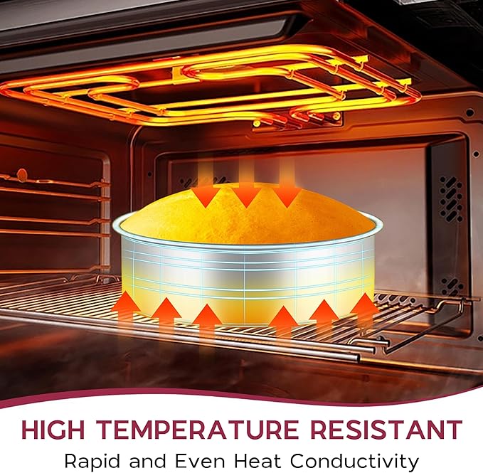 Onader 6 Inch Round Cake Pan Tin Set of 3, Stainless Steel Small Baking Pan for Wedding Birthday