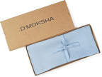D'Moksha Homes Linen Powder Blue Table Runner 120 Inches Long - 100% Pure Linen Dining Table Runner 14 x 120 Inch for Summer, Fall and Halloween - Machine Washable