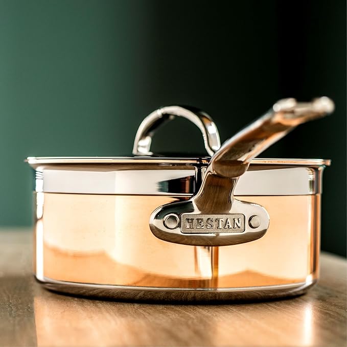 Hestan - CopperBond Collection - 100% Pure Copper Sauce Pan, Induction Cooktop Compatible, 1.5 Quart
