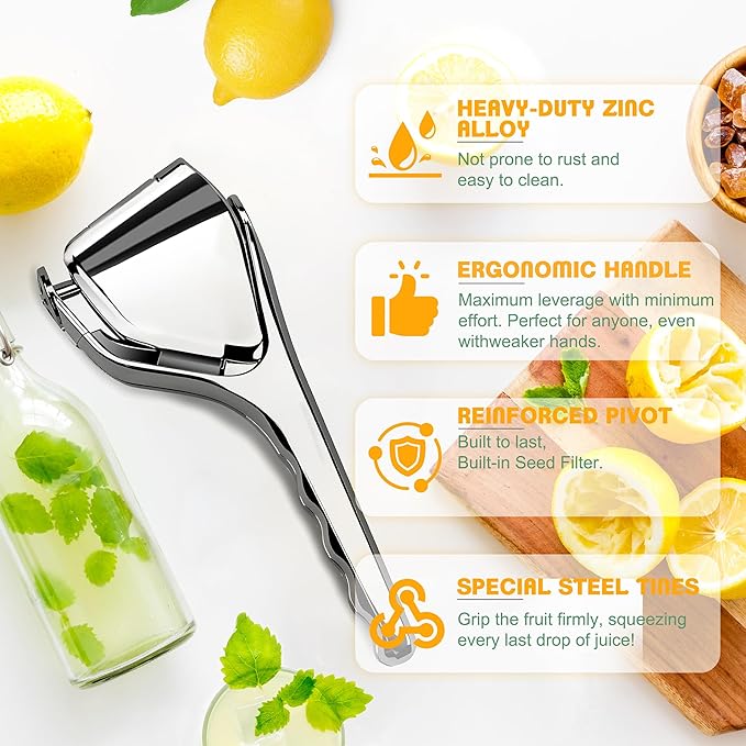 Lemon Squeezer, Lemon Citrus Juicer for Handheld, Max Extraction Juicer Manual, Fruit Citrus Press for Lemon Citrus Lime Orange