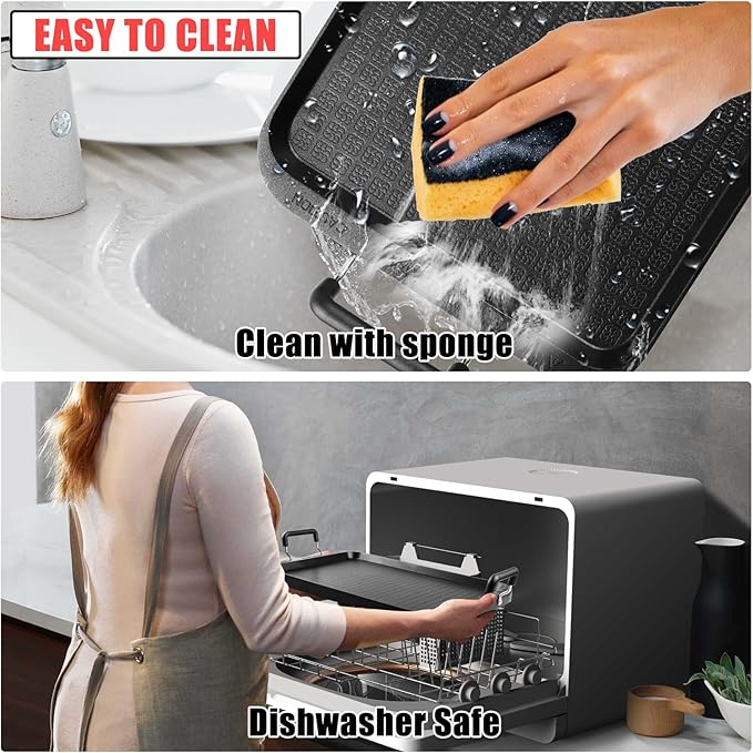 Vayepro Stove Top Flat Griddle, 17 Inch 2 Burner Griddle Pan for Stove Top Grill, Aluminum Pancake pan, Non-Stick Charcoal Grill For Outdoor/Camping