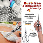 Gidli 2 Pack Herb Scissors & Kitchen Shears - Lifetime Replacement Warranty* - Herb Scissors with 5 Blades and Cover - Heavy Duty Vegetable Salad Multi Blade All-Purpose Food Shears Dishwasher Safe