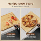 Large Bamboo Cutting Boards Set of 4 for Kitchen, Bamboo Charcuterie Chopping Board with Holder Non Slip, Steak Serving Tray with Juice Groove, Big Butcher Block for Cheese, Ideal for Gift