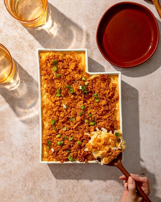 Utah Shaped Baking Dish Serving Platter or Decorative Tray Charming Porcelain Bakeware Oven Microwave and Dishwasher Safe