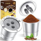 Ninja Reusable Coffee Pod: VIVI SKY Upgraded Stainless Steel Refillable Ninja K Cups - 3 Holes Coffee Filters For Ninja Coffee Maker CFP201 CFP301 CFP305 CFP307 CFP400 CFP300 (2 Pack)