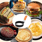 4PCS 3.5" Stainless Steel Egg Ring, Non Stick Omelet Mold with Brush Professional Pancake Mold Ring with Silicone Handle Egg Muffin for Breakfast, Mini Pancakes, and Fried Eggs.