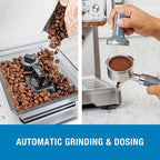 Kenmore Espresso Machine - Automatic Coffee Maker With Manual Tamper, Auto Cleaning, Milk Steamer & Frother, Bean Grinder, Make Professional Barista Style Cappuccino, Café Latte, Stainless Steel
